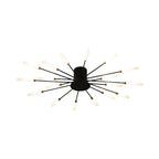 Black/Gold Burst Ceiling Light Fixture Contemporary 12/18/28 Lights Acrylic LED Semi Flush Mounted Lamp for Bedroom