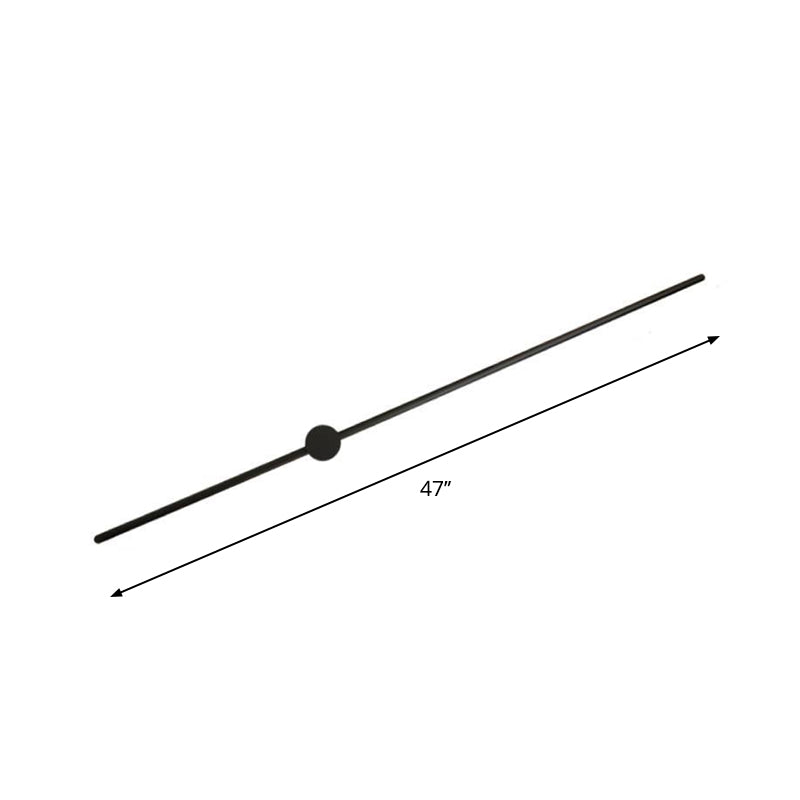 Black Slim Rod Sconce Lighting Minimalist 23.5"/31.5"/47" High LED Metal Wall Mounted Lamp for Bedroom