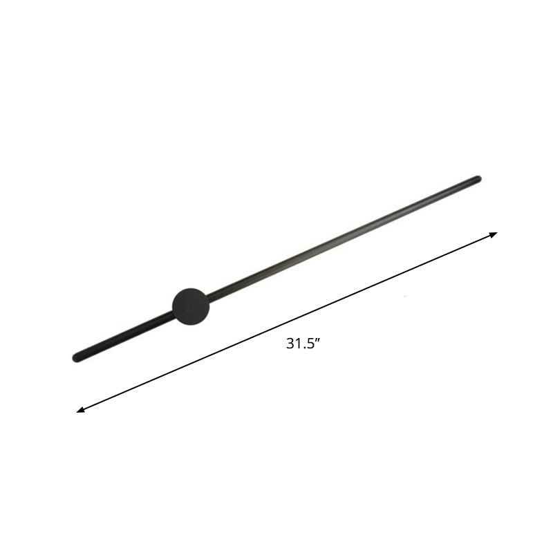 Black Slim Rod Sconce Lighting Minimalist 23.5"/31.5"/47" High LED Metal Wall Mounted Lamp for Bedroom