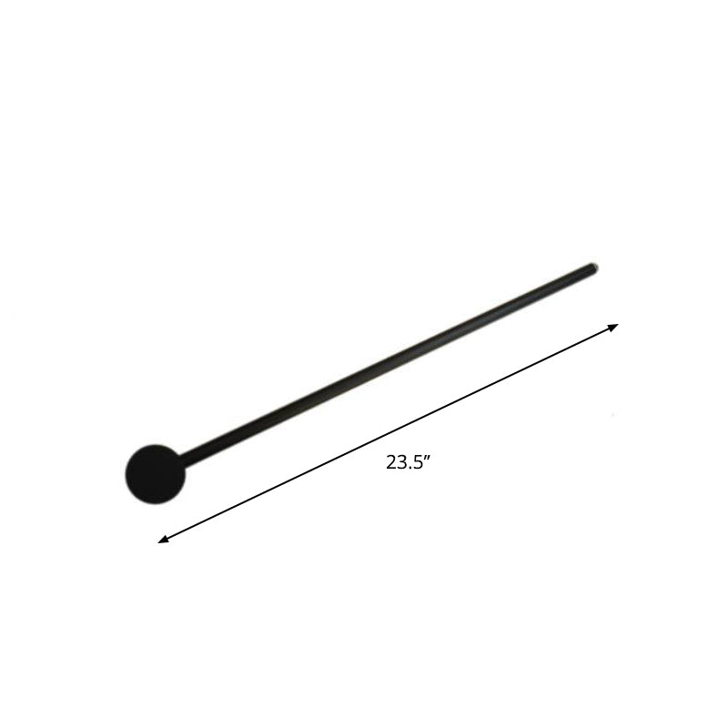 Black Slim Rod Sconce Lighting Minimalist 23.5"/31.5"/47" High LED Metal Wall Mounted Lamp for Bedroom