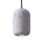 Capsule Shaped Dining Room Pendant Loft Terrazzo Black/Grey/White LED Ceiling Hang Lamp in Warm/White Light