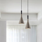 Grey/White/Coffee Funnel Pendant Light Nordic Cement 1 Head Dining Table Suspended Lighting Fixture