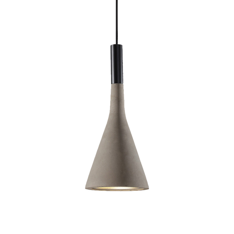 Grey/White/Coffee Funnel Pendant Light Nordic Cement 1 Head Dining Table Suspended Lighting Fixture