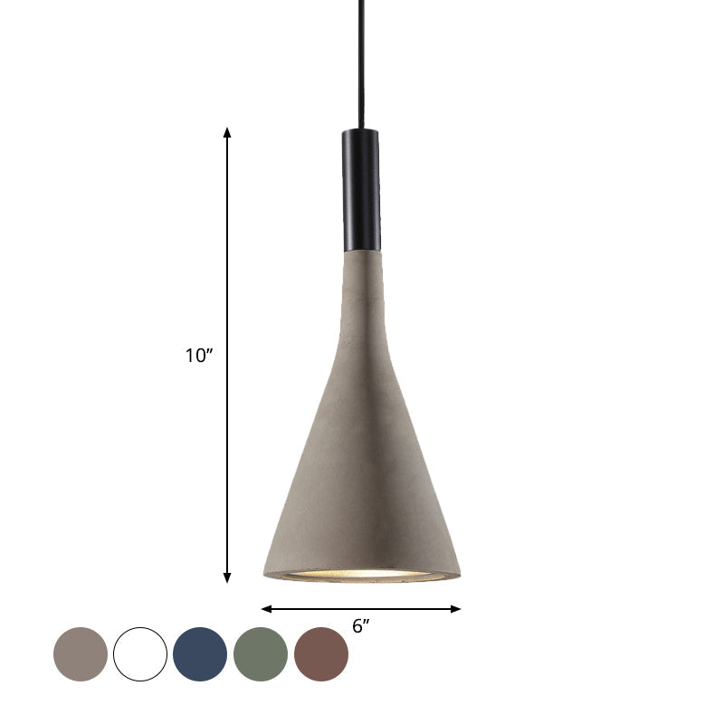 Grey/White/Coffee Funnel Pendant Light Nordic Cement 1 Head Dining Table Suspended Lighting Fixture