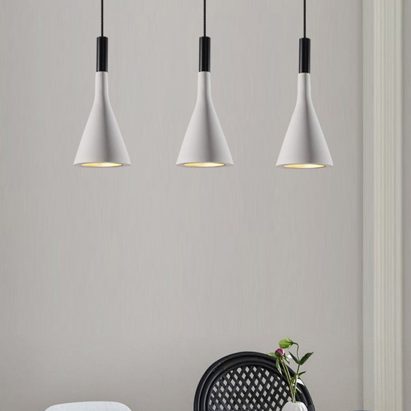 Grey/White/Coffee Funnel Pendant Light Nordic Cement 1 Head Dining Table Suspended Lighting Fixture