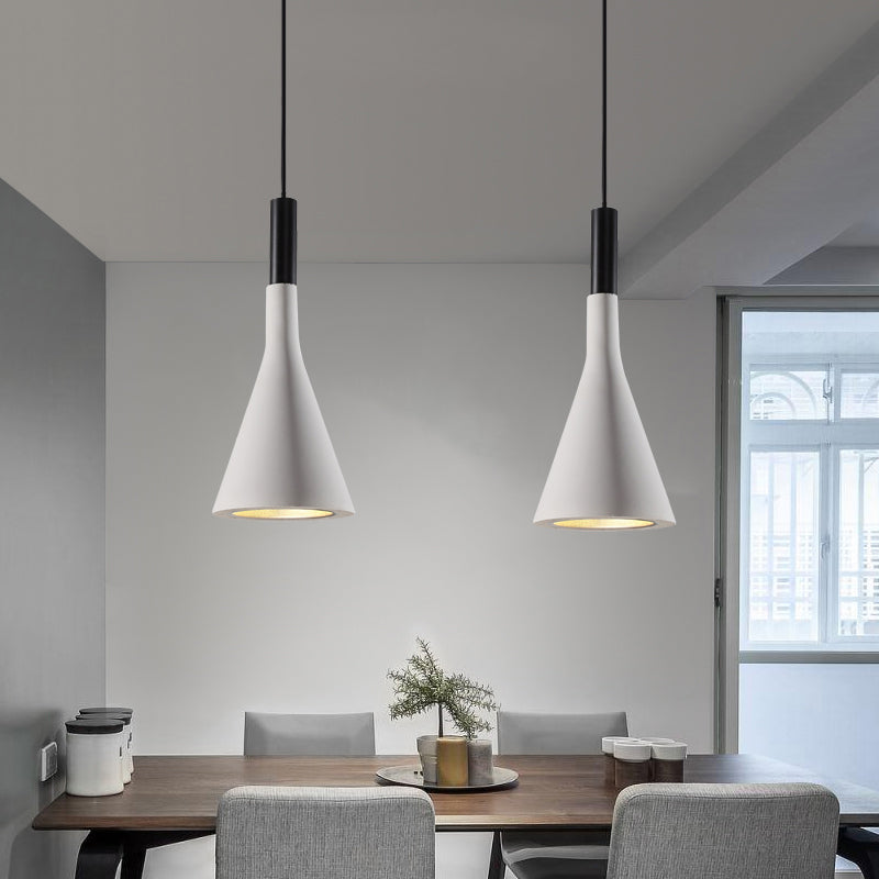 Grey/White/Coffee Funnel Pendant Light Nordic Cement 1 Head Dining Table Suspended Lighting Fixture
