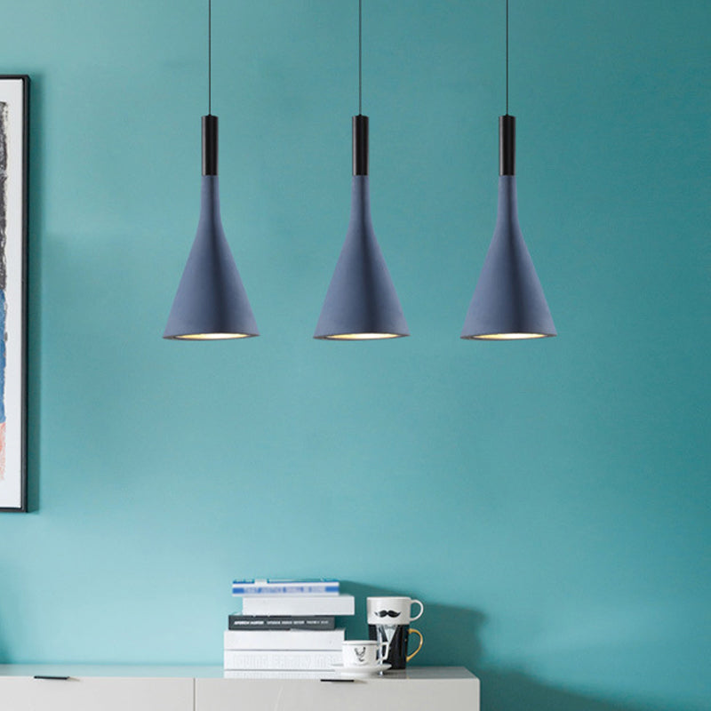 Grey/White/Coffee Funnel Pendant Light Nordic Cement 1 Head Dining Table Suspended Lighting Fixture