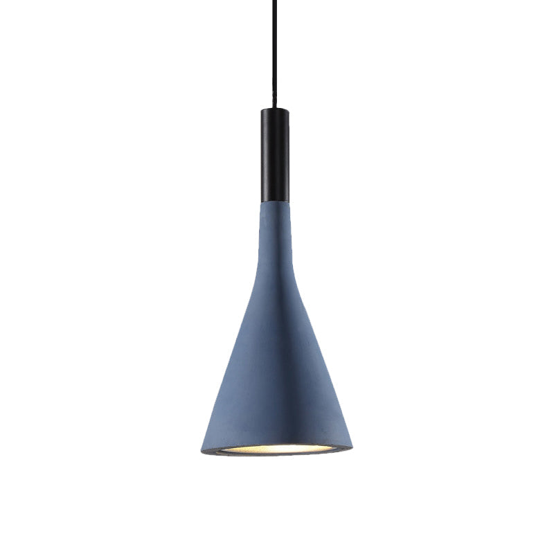 Grey/White/Coffee Funnel Pendant Light Nordic Cement 1 Head Dining Table Suspended Lighting Fixture