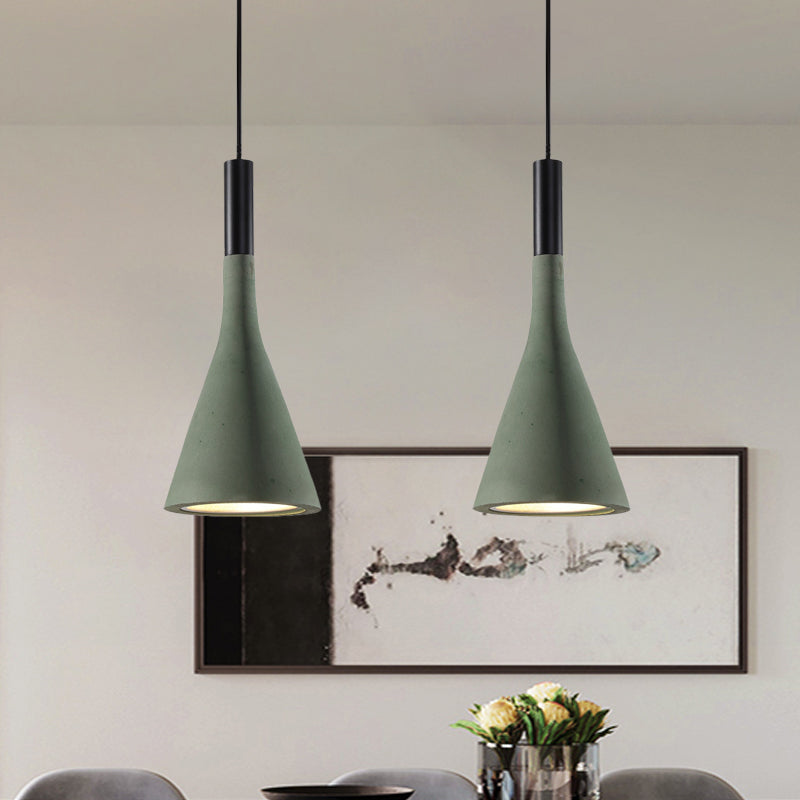 Grey/White/Coffee Funnel Pendant Light Nordic Cement 1 Head Dining Table Suspended Lighting Fixture