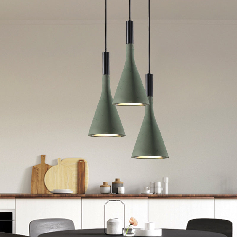 Grey/White/Coffee Funnel Pendant Light Nordic Cement 1 Head Dining Table Suspended Lighting Fixture