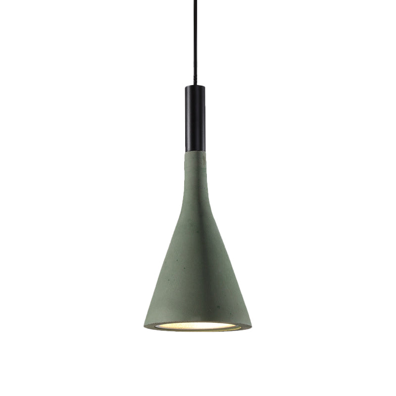 Grey/White/Coffee Funnel Pendant Light Nordic Cement 1 Head Dining Table Suspended Lighting Fixture