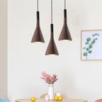 Grey/White/Coffee Funnel Pendant Light Nordic Cement 1 Head Dining Table Suspended Lighting Fixture