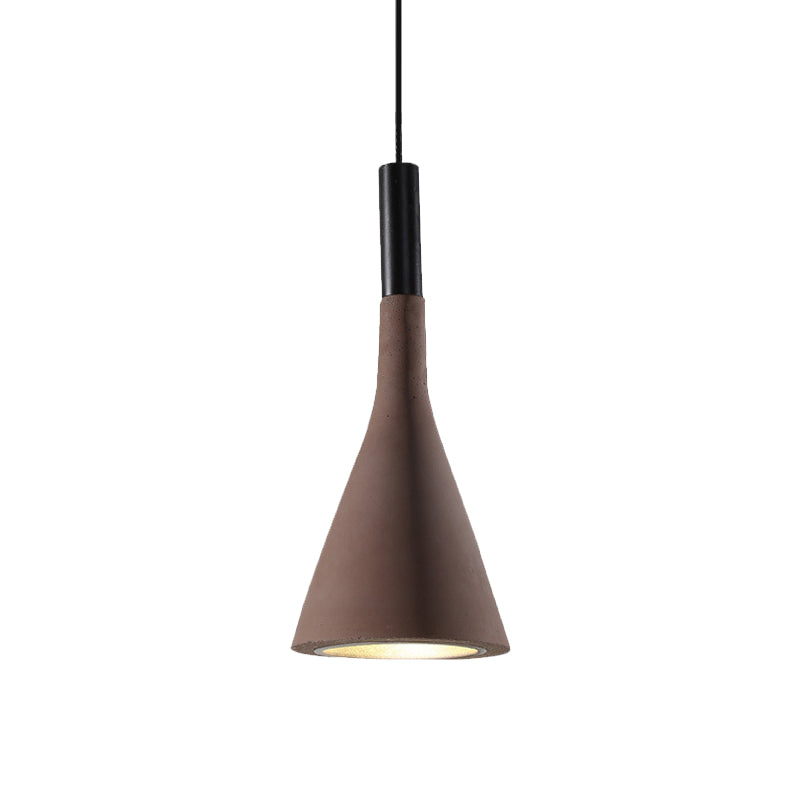 Grey/White/Coffee Funnel Pendant Light Nordic Cement 1 Head Dining Table Suspended Lighting Fixture