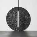 Terrazzo Flute Pendulum Light Nordic 10"/19.5" Tall LED Bistro Hanging Pendant in White/Black