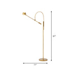 Linear/Capsule/Arch Floor Light Designer Metal Single-Bulb Living Room Standing Lamp in Black