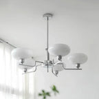 Modern Chandelier with Opal Glass Shades – Elegant Ceiling Lamp
