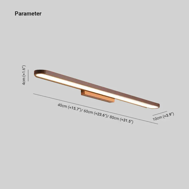 Luxa Modern Metal Wall Lamp Mirror Front, Curved, Black/Coffee