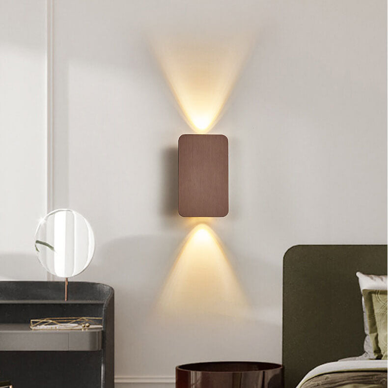 Nordic Minimalist Glass Rectangular LED Wall Sconce Light 2-light