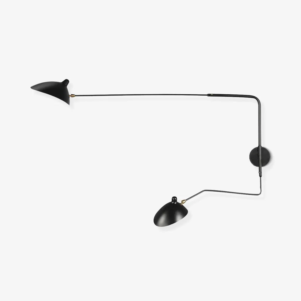 Designer wall lamp with double arm – adjustable wall light for living room, office, or bedroom