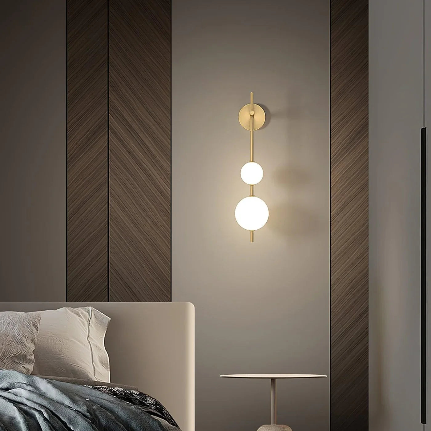 Modern Geometric Wall Lamp with LED Balls