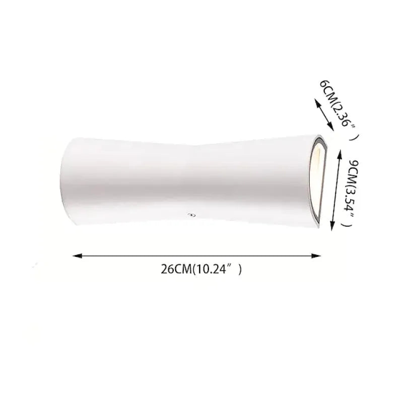 Laxor Minimalist Torch Metal Outdoor Wall Lamp Waterproof, Black/White