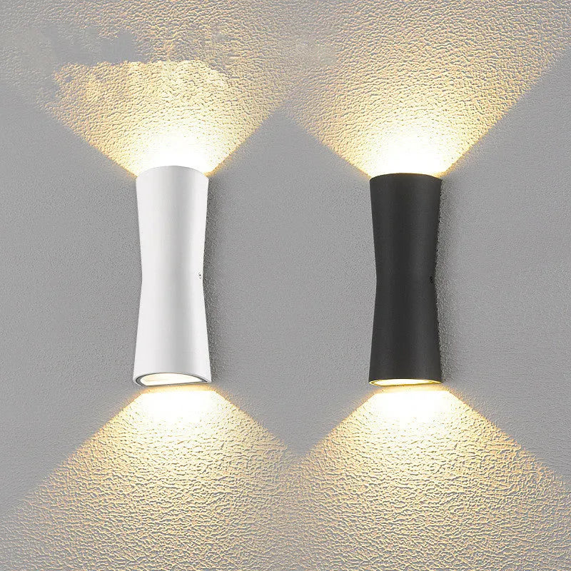 Laxor Minimalist Torch Metal Outdoor Wall Lamp Waterproof, Black/White
