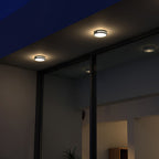 Ray Modern Round Metal/ Outdoor Waterproof Wall Lamp, Black