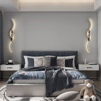 Lumor Modern Wave Design Wall Sconce Black/Gold Living Room
