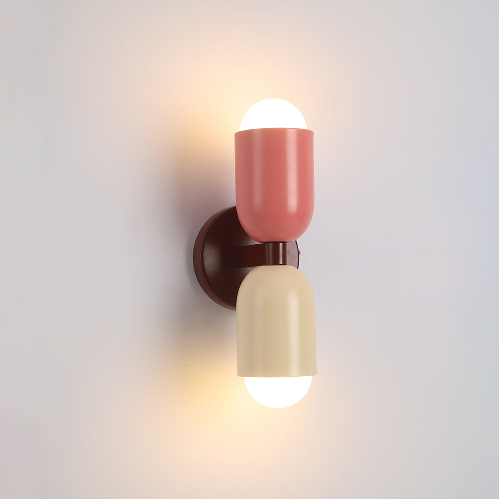 Kira Scandinavian Cylinder Wall Sconce Colored Metal Living Room