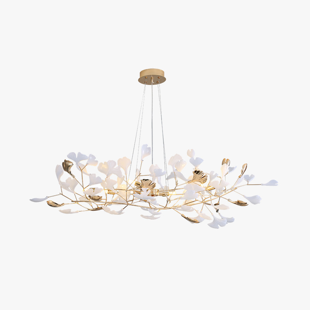 Jarn Leaf Suspension / Modern Multi Metal / Ceramic Gold / White Living Room