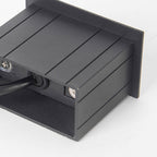 Ray Modern Metal Rectangular Outdoor Deck/Step Light, Black