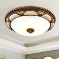 Silva Vintage LED Ceiling Light Round Flower Brass Hallway/Bedroom Resin/Glass