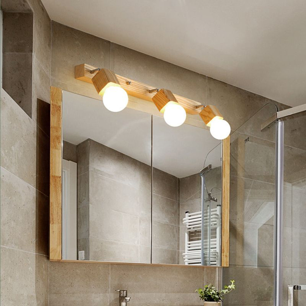 Winna Square Adjustable LED Wall Sconce Natural Metal/Wood