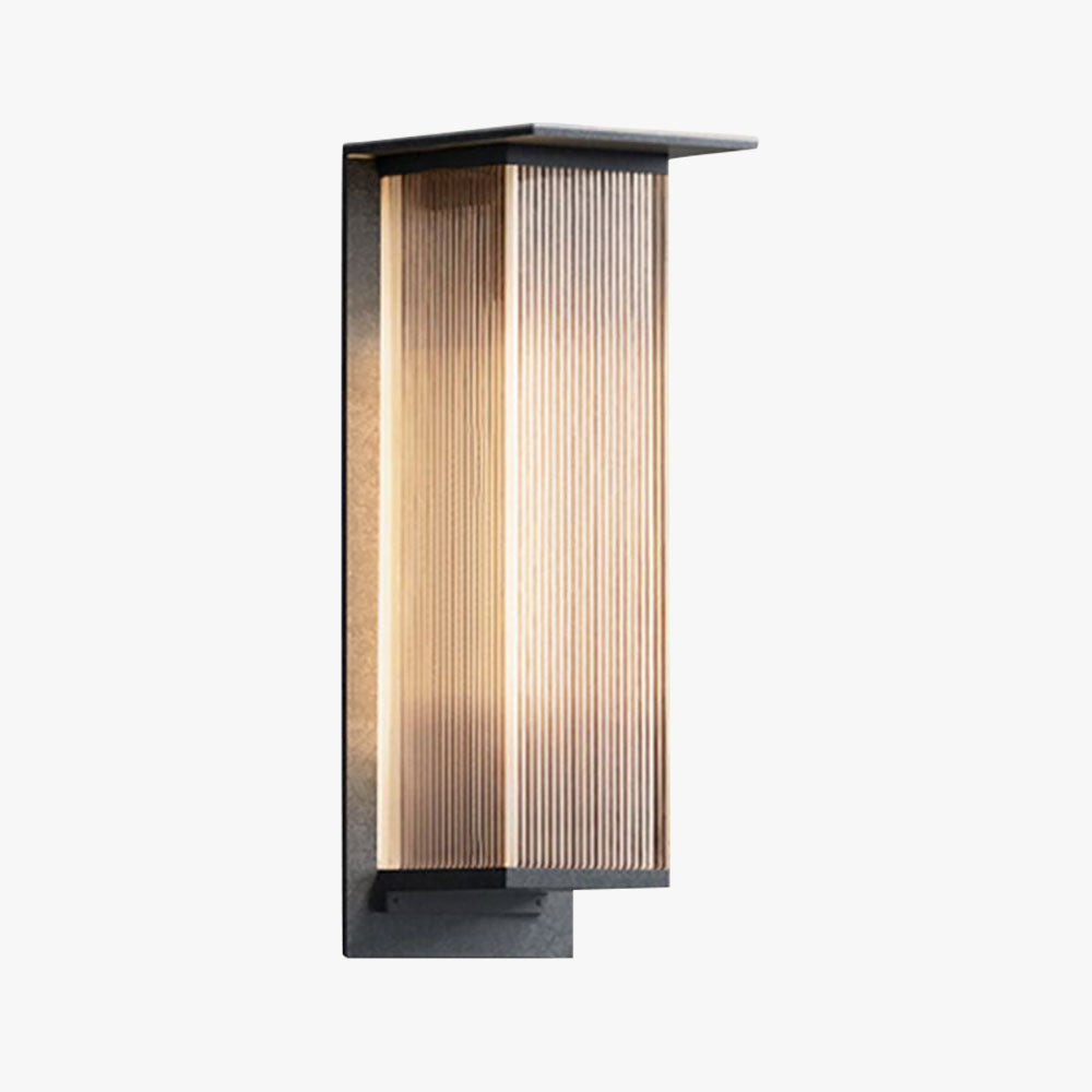 Yerin Modern Square Outdoor Wall Sconce Metal Acrylic Brown Terrace