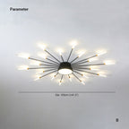 Wesley Modern Linear Firework Ceiling Light Black/Gold
