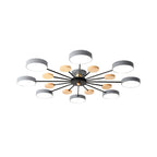 Branching Semi Flush Mount Light Simple Acrylic Bedroom Wood Close to Ceiling Lamp