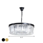 Black/Gold Round Pendant Light Fixture Minimalism Crystal 4/12/16 Bulbs Restaurant Ceiling Chandelier