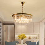 Black/Gold Round Pendant Light Fixture Minimalism Crystal 4/12/16 Bulbs Restaurant Ceiling Chandelier