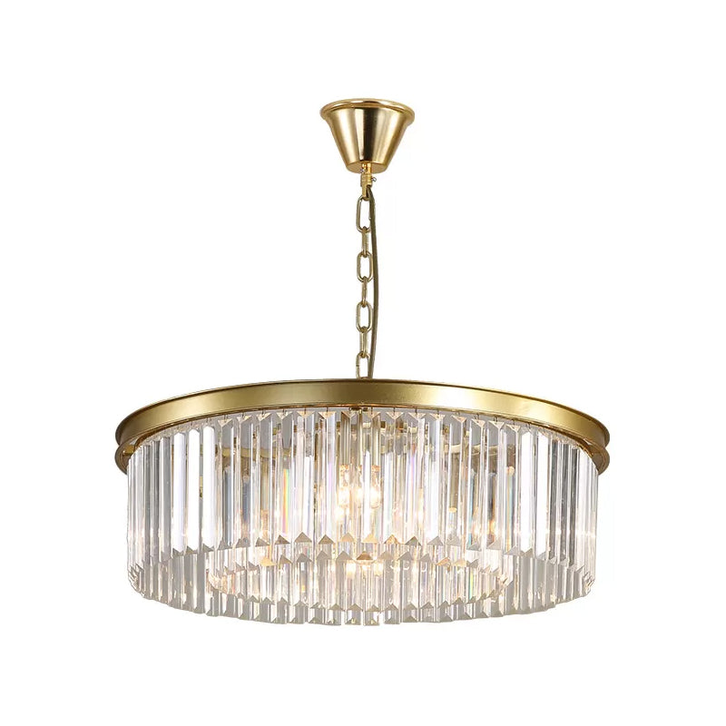 Black/Gold Round Pendant Light Fixture Minimalism Crystal 4/12/16 Bulbs Restaurant Ceiling Chandelier