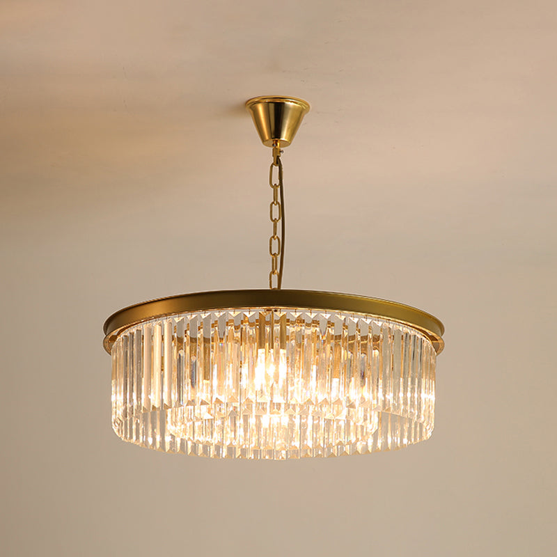 Black/Gold Round Pendant Light Fixture Minimalism Crystal 4/12/16 Bulbs Restaurant Ceiling Chandelier