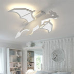 Boys Bedroom Charizard Ceiling Mount Light Acrylic Cartoon LED Ceiling Fixture in White
