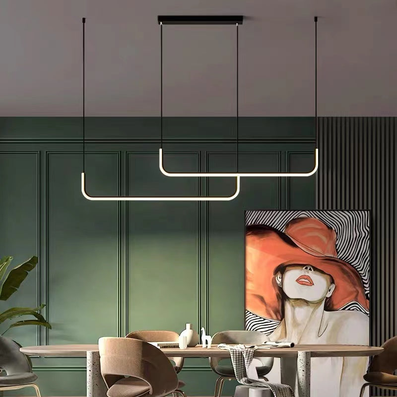 Arisha Modern LED Pendant Light Gold/Black Metal Dining/Living Room