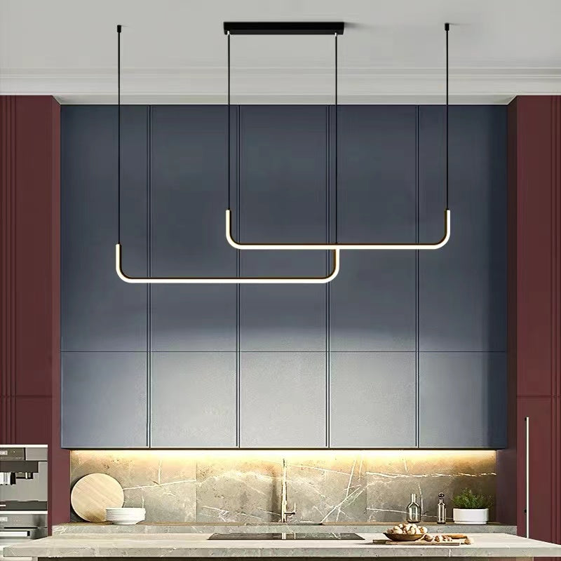 Arisha Modern LED Pendant Light Gold/Black Metal Dining/Living Room