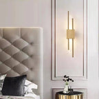 Drena Modern Linear Wall Sconce Marble. White/Green/Gold. Living Room