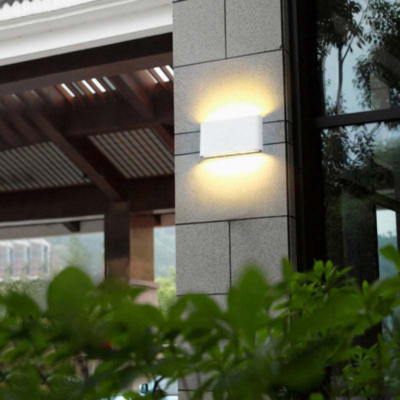 Ray Modern Waterproof LED Wall Light Rectangular Indoor/Outdoor White/Black Metal