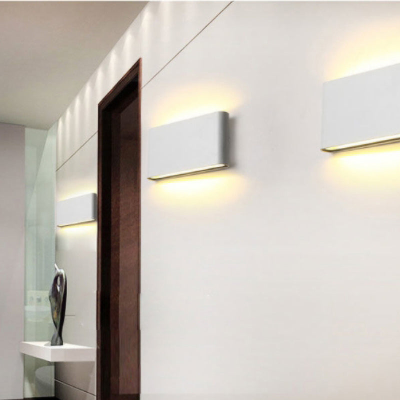 Ray Modern Waterproof LED Wall Light Rectangular Indoor/Outdoor White/Black Metal