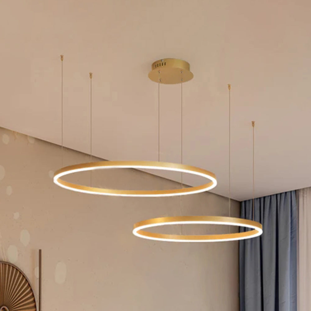 Arisha Pendant Light Tir-Circle Ring Modern Black/Gold/Coffee Metal Bedroom