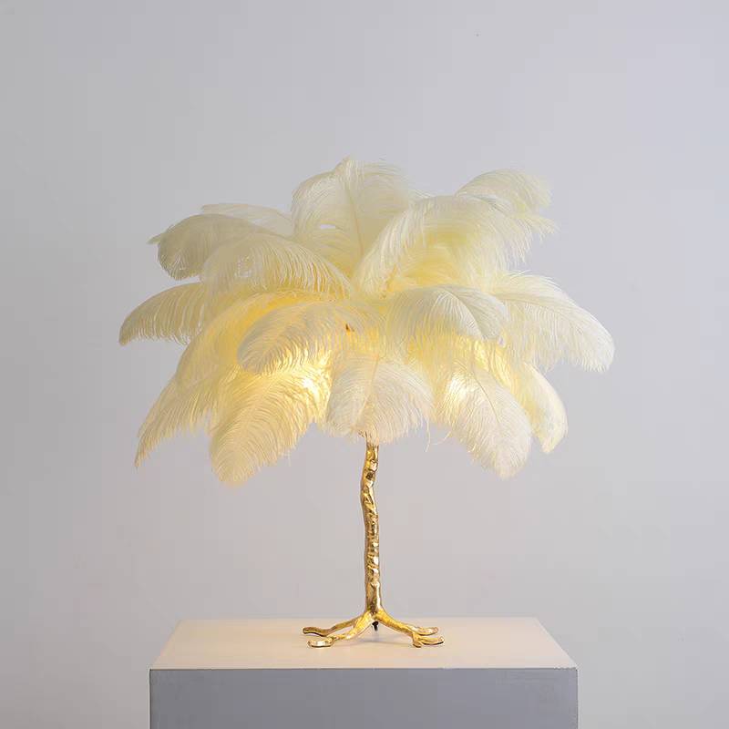 Luxury Feather/Colored Metal Floor Lamp
