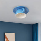 Valentina Modern Ceiling Light, Blue/Pink/Yellow, Coffee Cups, Ceramic, Bedroom
