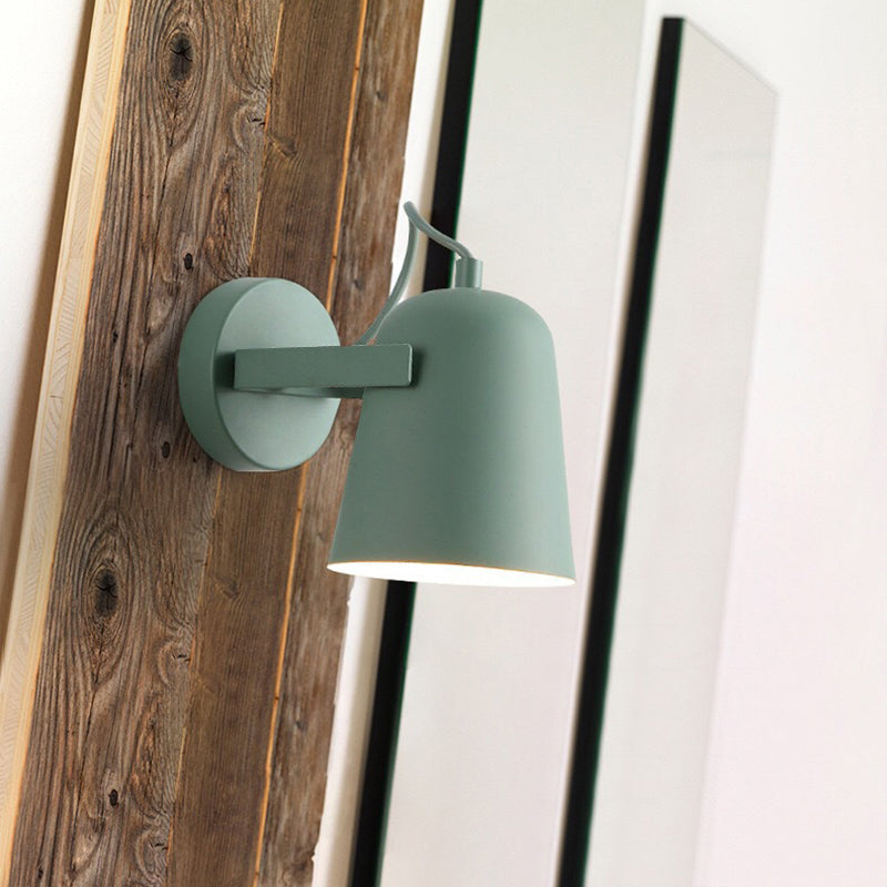 Nordic 1-Light Wall Sconce Bell Rotatable Wall Mount Light Fixture with Iron Shade for Living Room